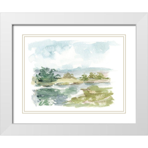 Spring Watercolor Sketch VI White Modern Wood Framed Art Print with Double Matting by Harper, Ethan