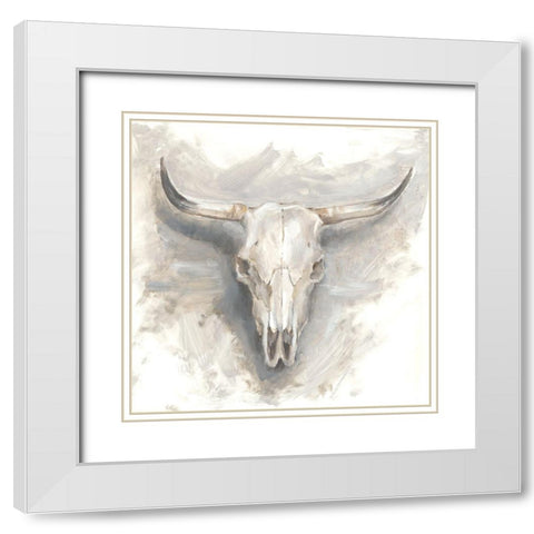 Cattle Mount I White Modern Wood Framed Art Print with Double Matting by Harper, Ethan