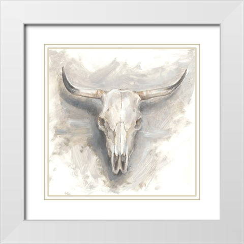 Cattle Mount I White Modern Wood Framed Art Print with Double Matting by Harper, Ethan