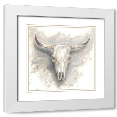 Cattle Mount I White Modern Wood Framed Art Print with Double Matting by Harper, Ethan
