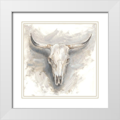 Cattle Mount I White Modern Wood Framed Art Print with Double Matting by Harper, Ethan