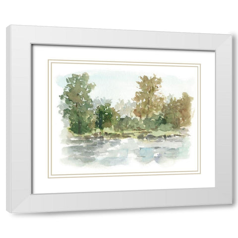 Wooded Stream I White Modern Wood Framed Art Print with Double Matting by Harper, Ethan