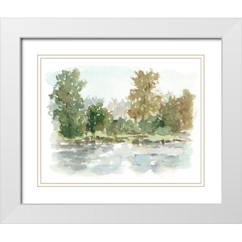 Wooded Stream I White Modern Wood Framed Art Print with Double Matting by Harper, Ethan