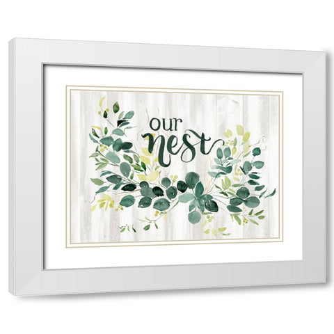 Welcome Wreath IV White Modern Wood Framed Art Print with Double Matting by Parker, Jennifer Paxton