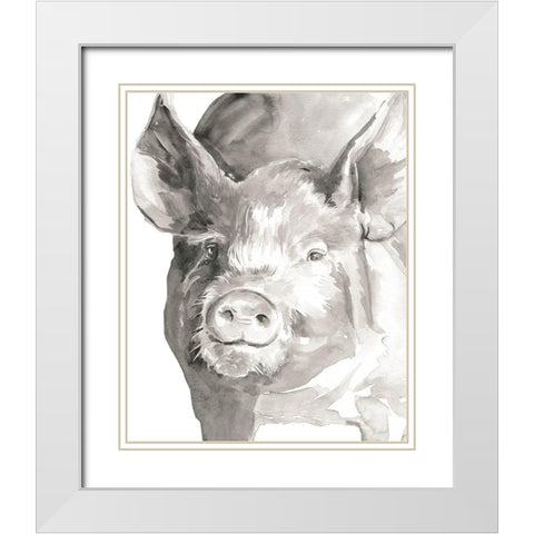 Farm Faces III White Modern Wood Framed Art Print with Double Matting by Parker, Jennifer Paxton