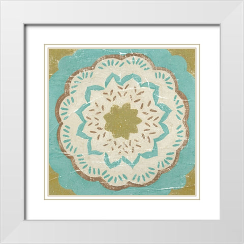 Rustic Tiles IV White Modern Wood Framed Art Print with Double Matting by Zarris, Chariklia