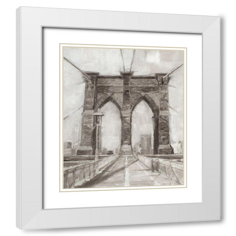 Bridge Crossing I White Modern Wood Framed Art Print with Double Matting by Harper, Ethan