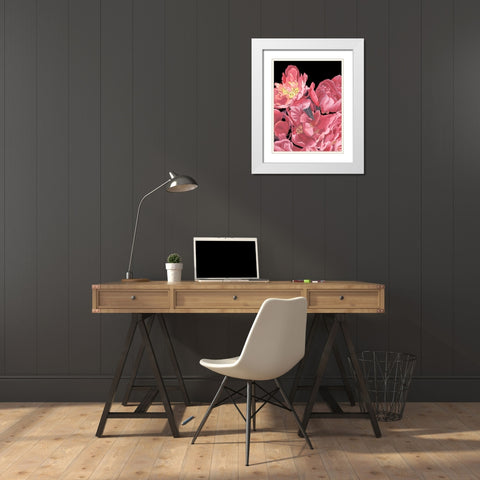 Peonies of My Heart II White Modern Wood Framed Art Print with Double Matting by Wang, Melissa