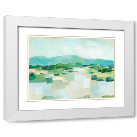 Emerald Island I White Modern Wood Framed Art Print with Double Matting by Harper, Ethan