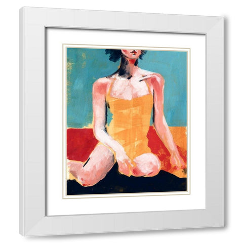 Vintage Swim I White Modern Wood Framed Art Print with Double Matting by Parker, Jennifer Paxton