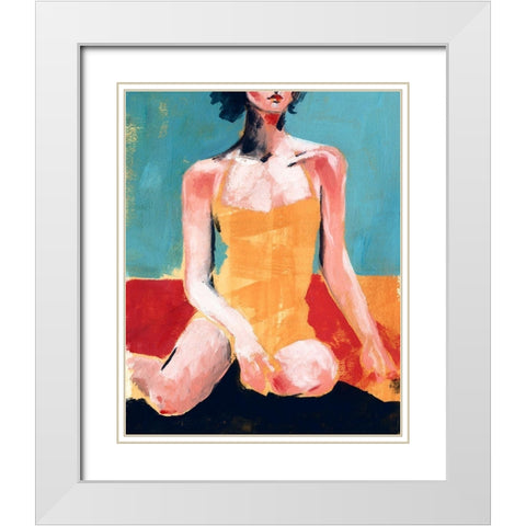 Vintage Swim I White Modern Wood Framed Art Print with Double Matting by Parker, Jennifer Paxton