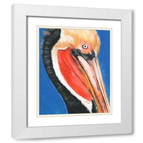 Vibrant Pelican II White Modern Wood Framed Art Print with Double Matting by Parker, Jennifer Paxton