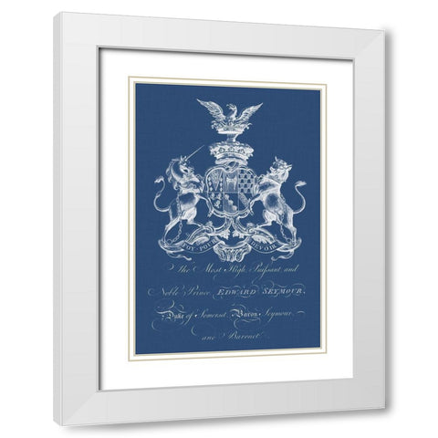 Heraldry on Navy II White Modern Wood Framed Art Print with Double Matting by Vision Studio