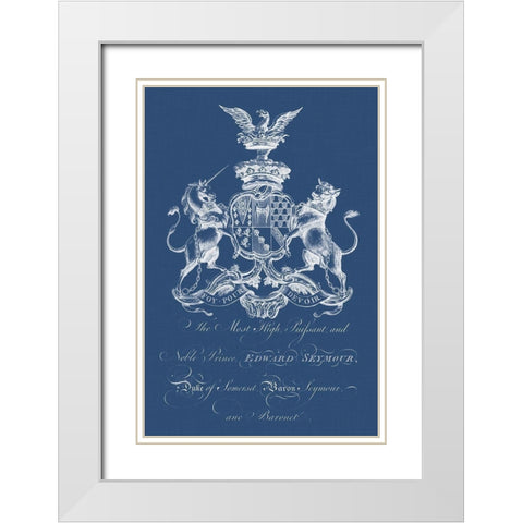 Heraldry on Navy II White Modern Wood Framed Art Print with Double Matting by Vision Studio