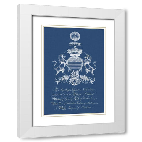 Heraldry on Navy III White Modern Wood Framed Art Print with Double Matting by Vision Studio