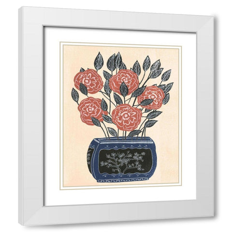 Vase of Flowers II White Modern Wood Framed Art Print with Double Matting by Wang, Melissa