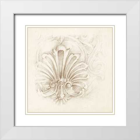 Architectural Accent I White Modern Wood Framed Art Print with Double Matting by Harper, Ethan