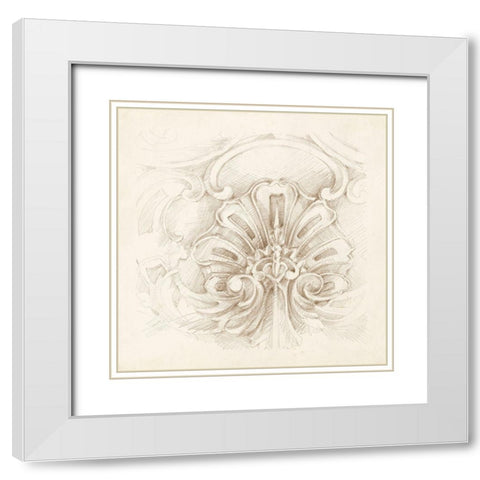 Architectural Accent II White Modern Wood Framed Art Print with Double Matting by Harper, Ethan