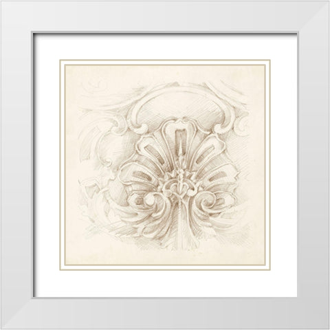 Architectural Accent II White Modern Wood Framed Art Print with Double Matting by Harper, Ethan