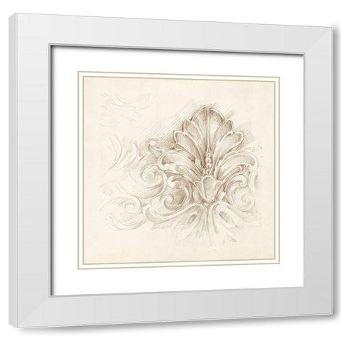 Architectural Accent III White Modern Wood Framed Art Print with Double Matting by Harper, Ethan