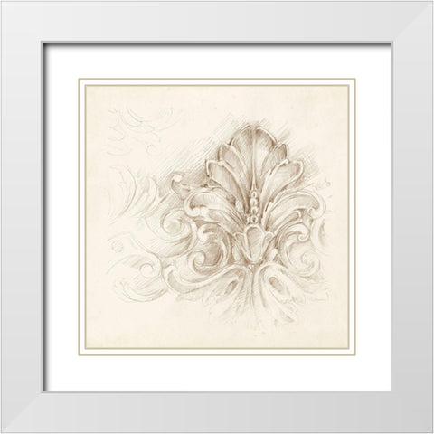 Architectural Accent III White Modern Wood Framed Art Print with Double Matting by Harper, Ethan