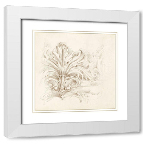 Architectural Accent IV White Modern Wood Framed Art Print with Double Matting by Harper, Ethan