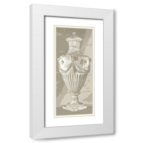 Graphic Urn I White Modern Wood Framed Art Print with Double Matting by Harper, Ethan