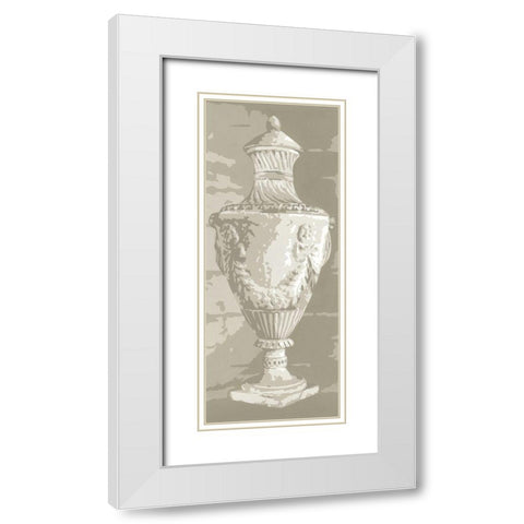Graphic Urn II White Modern Wood Framed Art Print with Double Matting by Harper, Ethan