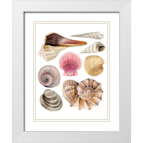 Sea Souvenirs I White Modern Wood Framed Art Print with Double Matting by Popp, Grace