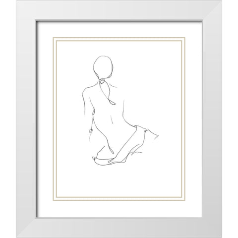 Gestural Contour II White Modern Wood Framed Art Print with Double Matting by Harper, Ethan