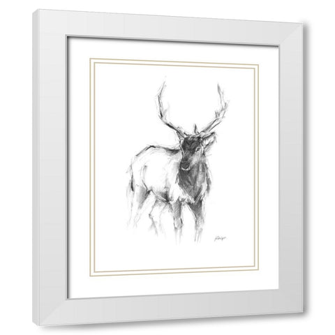 Western Animal Sketch II White Modern Wood Framed Art Print with Double Matting by Harper, Ethan