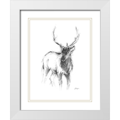 Western Animal Sketch II White Modern Wood Framed Art Print with Double Matting by Harper, Ethan