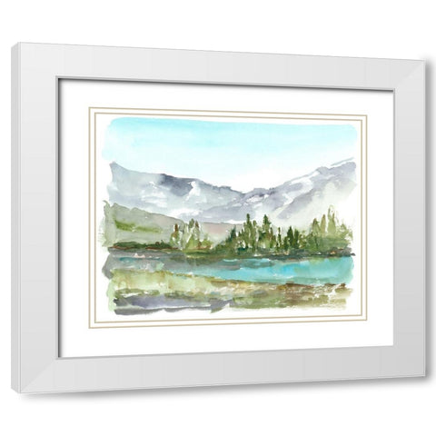 Plein Air Reservoir II White Modern Wood Framed Art Print with Double Matting by Harper, Ethan