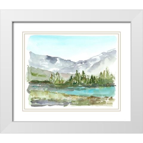 Plein Air Reservoir II White Modern Wood Framed Art Print with Double Matting by Harper, Ethan