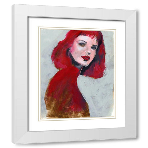 Fem Portrait I White Modern Wood Framed Art Print with Double Matting by Parker, Jennifer Paxton