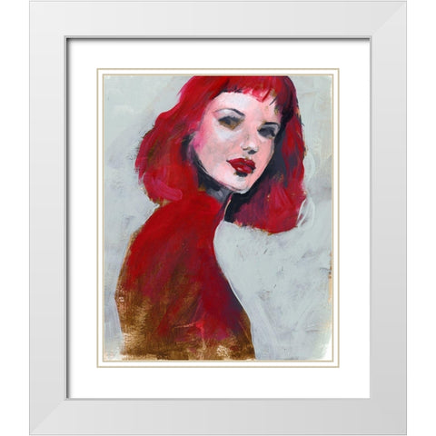 Fem Portrait I White Modern Wood Framed Art Print with Double Matting by Parker, Jennifer Paxton