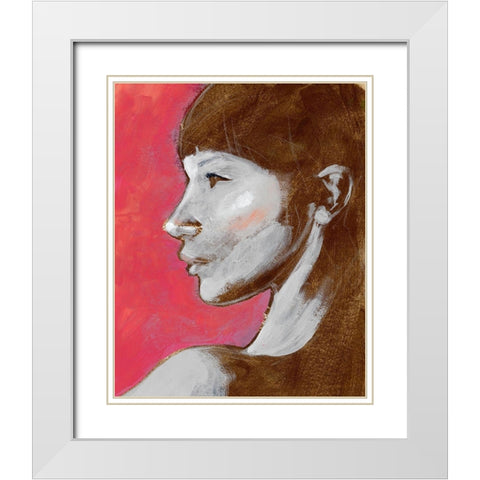 Fem Portrait II White Modern Wood Framed Art Print with Double Matting by Parker, Jennifer Paxton