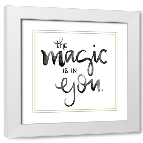Posi-vibe I White Modern Wood Framed Art Print with Double Matting by Parker, Jennifer Paxton