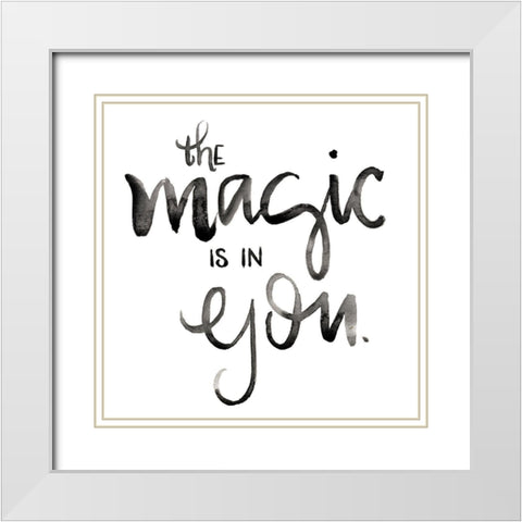 Posi-vibe I White Modern Wood Framed Art Print with Double Matting by Parker, Jennifer Paxton