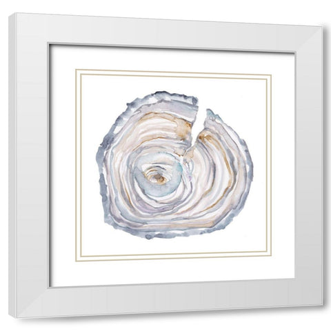 Watercolor Tree Ring II White Modern Wood Framed Art Print with Double Matting by Harper, Ethan