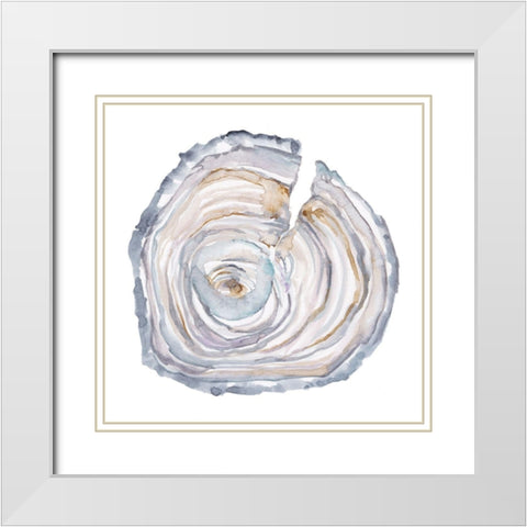 Watercolor Tree Ring II White Modern Wood Framed Art Print with Double Matting by Harper, Ethan