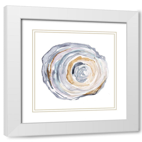 Watercolor Tree Ring IV White Modern Wood Framed Art Print with Double Matting by Harper, Ethan