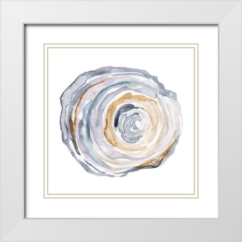 Watercolor Tree Ring IV White Modern Wood Framed Art Print with Double Matting by Harper, Ethan