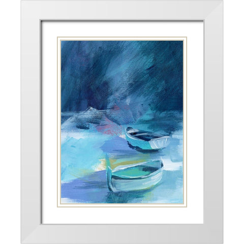Cove Boats II White Modern Wood Framed Art Print with Double Matting by Parker, Jennifer Paxton