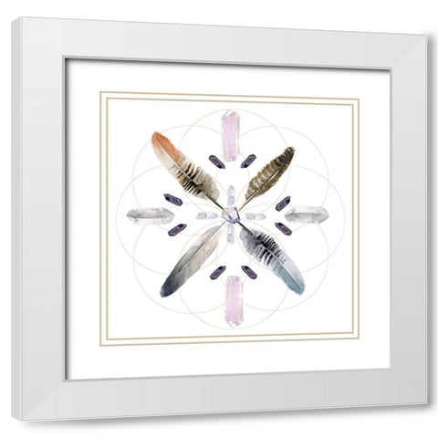 Crystal Matrix I White Modern Wood Framed Art Print with Double Matting by Parker, Jennifer Paxton