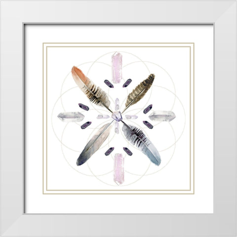Crystal Matrix I White Modern Wood Framed Art Print with Double Matting by Parker, Jennifer Paxton
