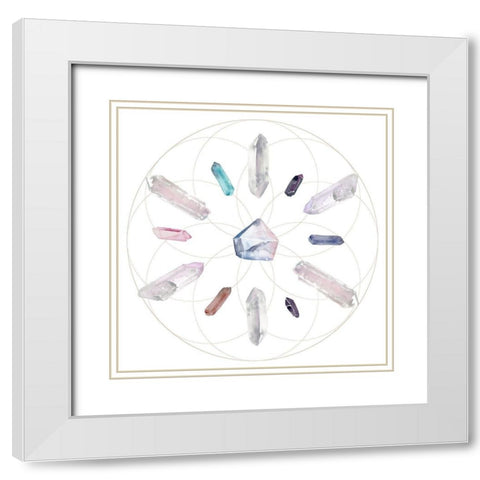 Crystal Matrix II White Modern Wood Framed Art Print with Double Matting by Parker, Jennifer Paxton