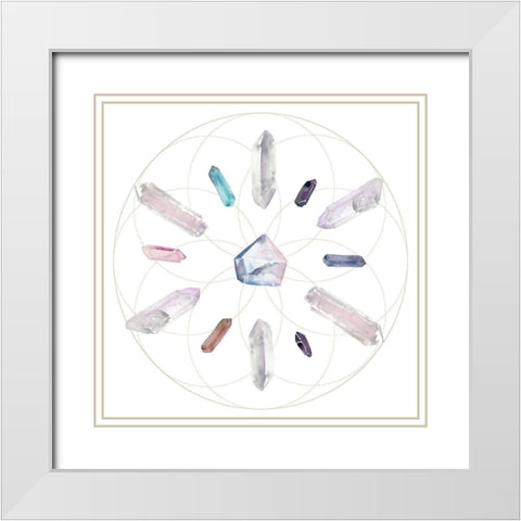 Crystal Matrix II White Modern Wood Framed Art Print with Double Matting by Parker, Jennifer Paxton