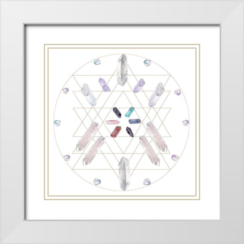 Crystal Matrix III White Modern Wood Framed Art Print with Double Matting by Parker, Jennifer Paxton