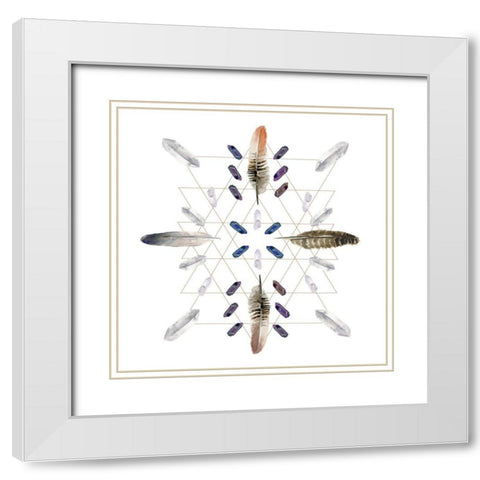 Crystal Matrix IV White Modern Wood Framed Art Print with Double Matting by Parker, Jennifer Paxton